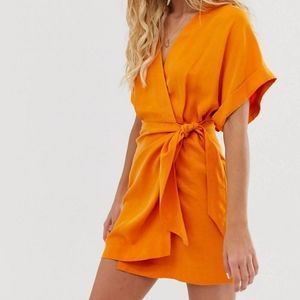 & other stories mini wrap dress size 6